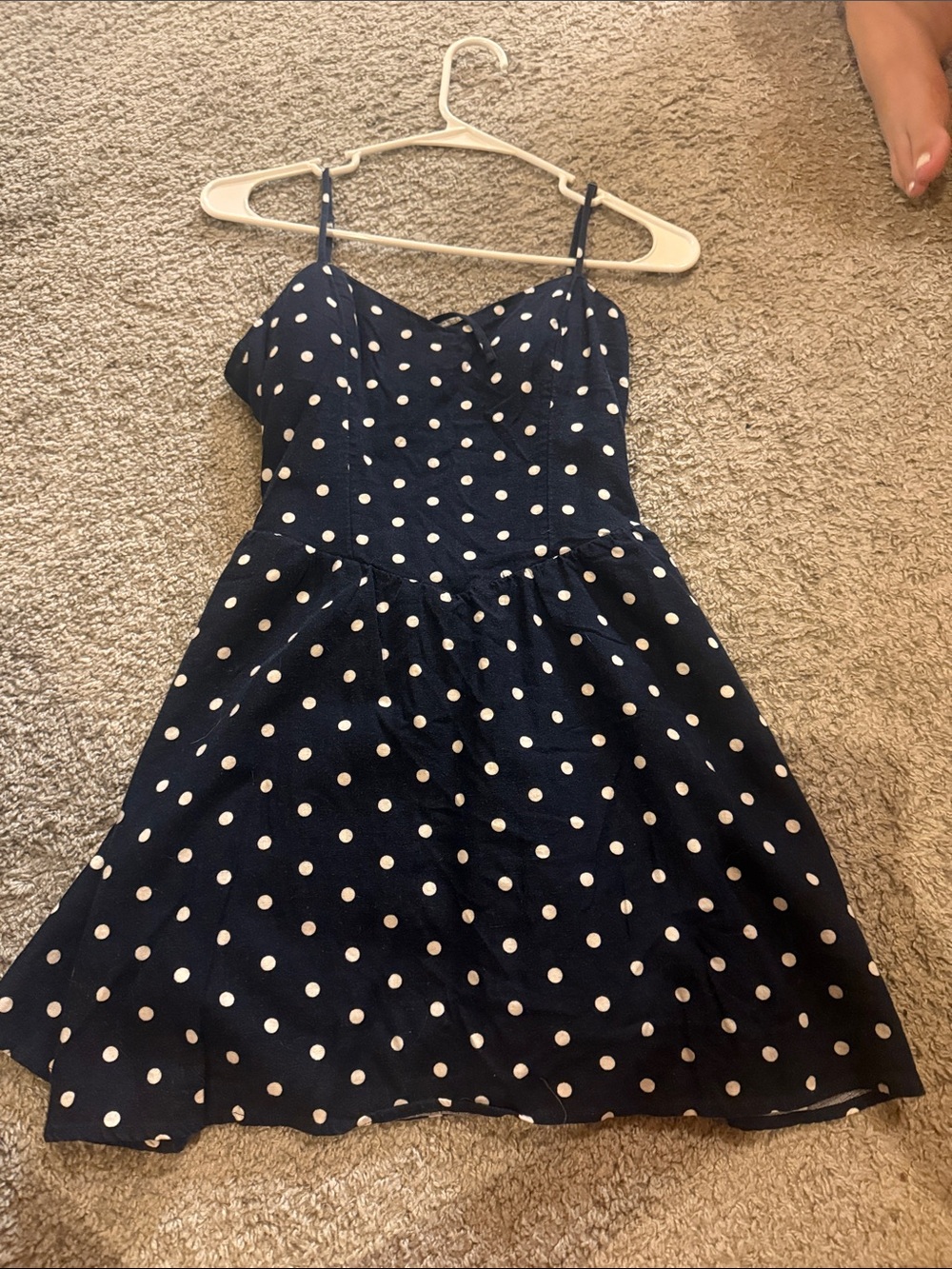 Hollister Navy Blue Polka Dot Sundress